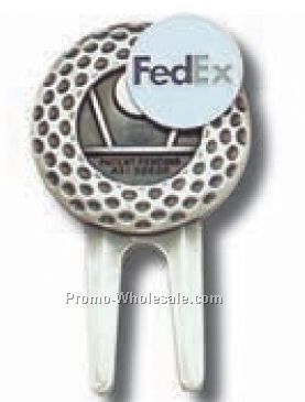 Golf Ball Divot Tool With Ball Marker