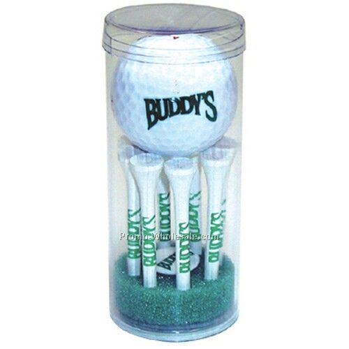 Golf Combo Pack In Tubes (8 Tees/ 1 Ball Marker/ 1 Ball)