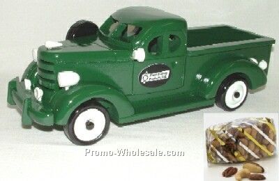 Green Pickup Truck - Wooden - Deluxe Mixed Nuts (No Peanuts) 7 Oz.