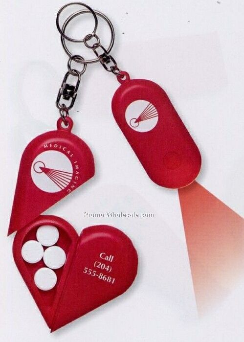 Heart Light Key Tag / Pill Holder (3 Day Shipping)