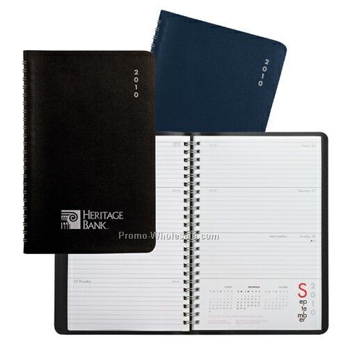 Horizon 8"x5" Medium Weekly 12 Month Wired Planner (Navy Blue)