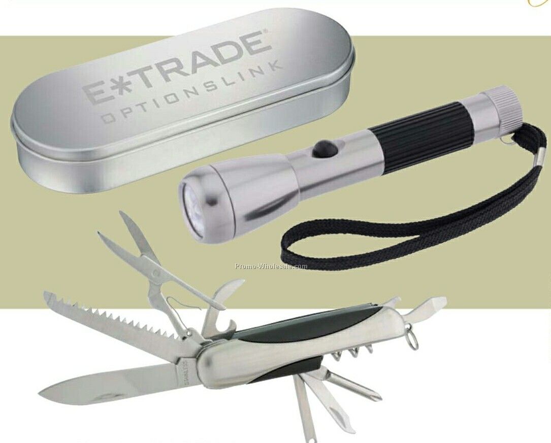 Multi-function Knife & Flashlight Set