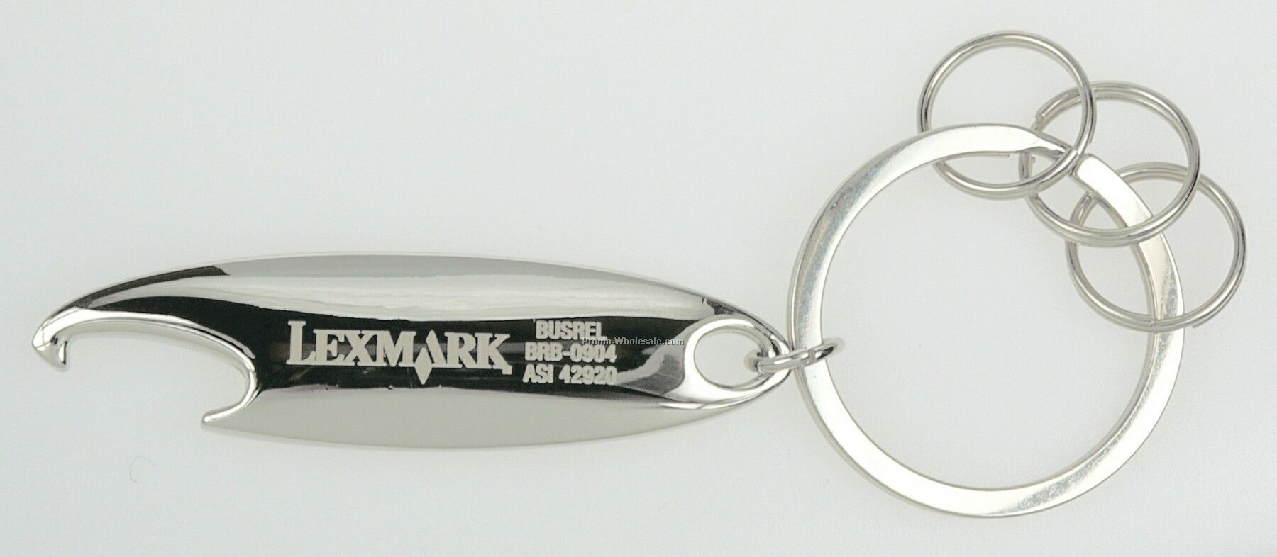 Oval Bottle Opener W/ 3 Mini Key Rings ( 2-1/2"x3/4")