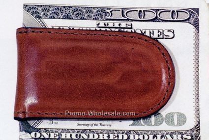 Oval Magnetic Money Clip (Saddlehide)