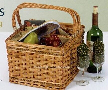 Picnic Plus Tivoli Insulated Handmade Wine Basket