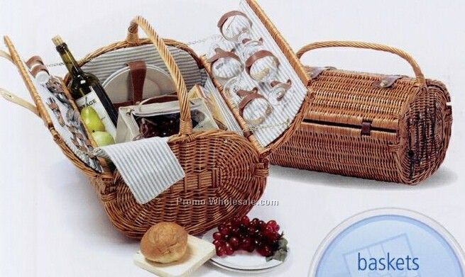 Picnic Plus Westport 4 Person Hand Woven Picnic Basket