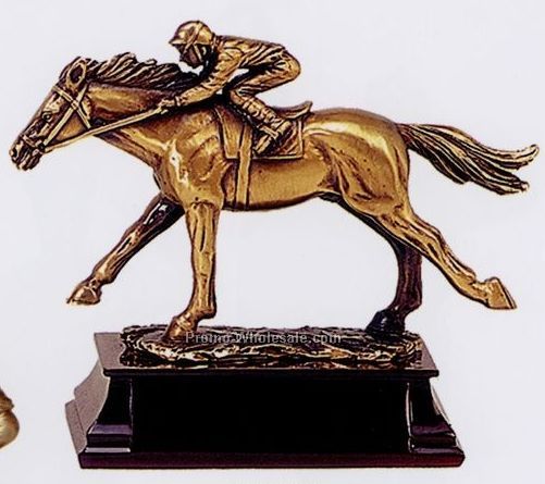 Racing Horse Figurine-copper Finish