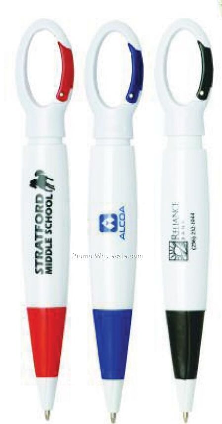 Retractable Pen With Carabiner Clip (2 Day)