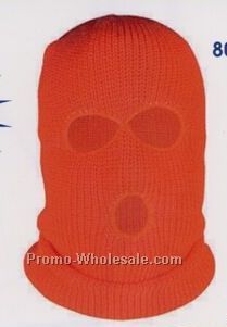 Safety Orange High Visibility Balaclava Style Knit Hat