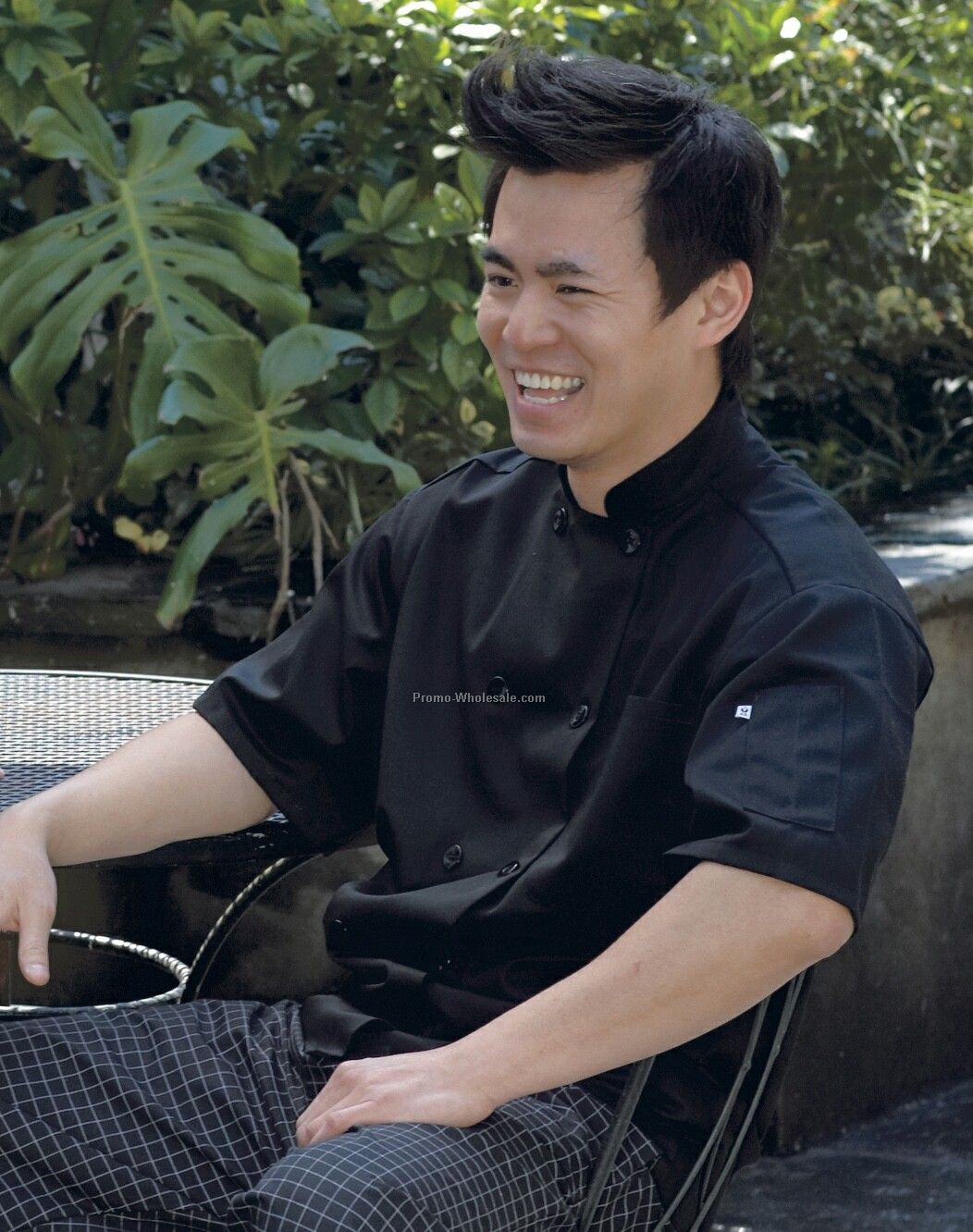 Short Sleeve Black Chef Coat (Xs-6xl)