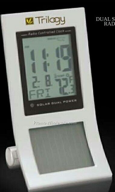 Sol Solar Radio Controlled LED Desk Clock 3-1/8"x5-1/8"x2-7/8"