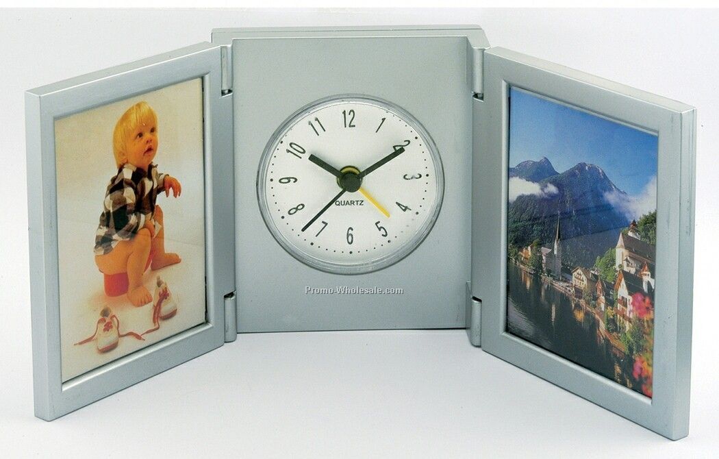 Trifold Alarm Clock With Picture Frame