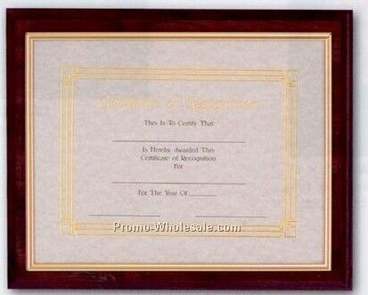 10 1/2" X 13" Certificate Plaque