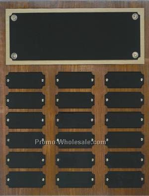 10-1/2" X 13" Genuine Walnut 18 Plate Perpetual Plaque