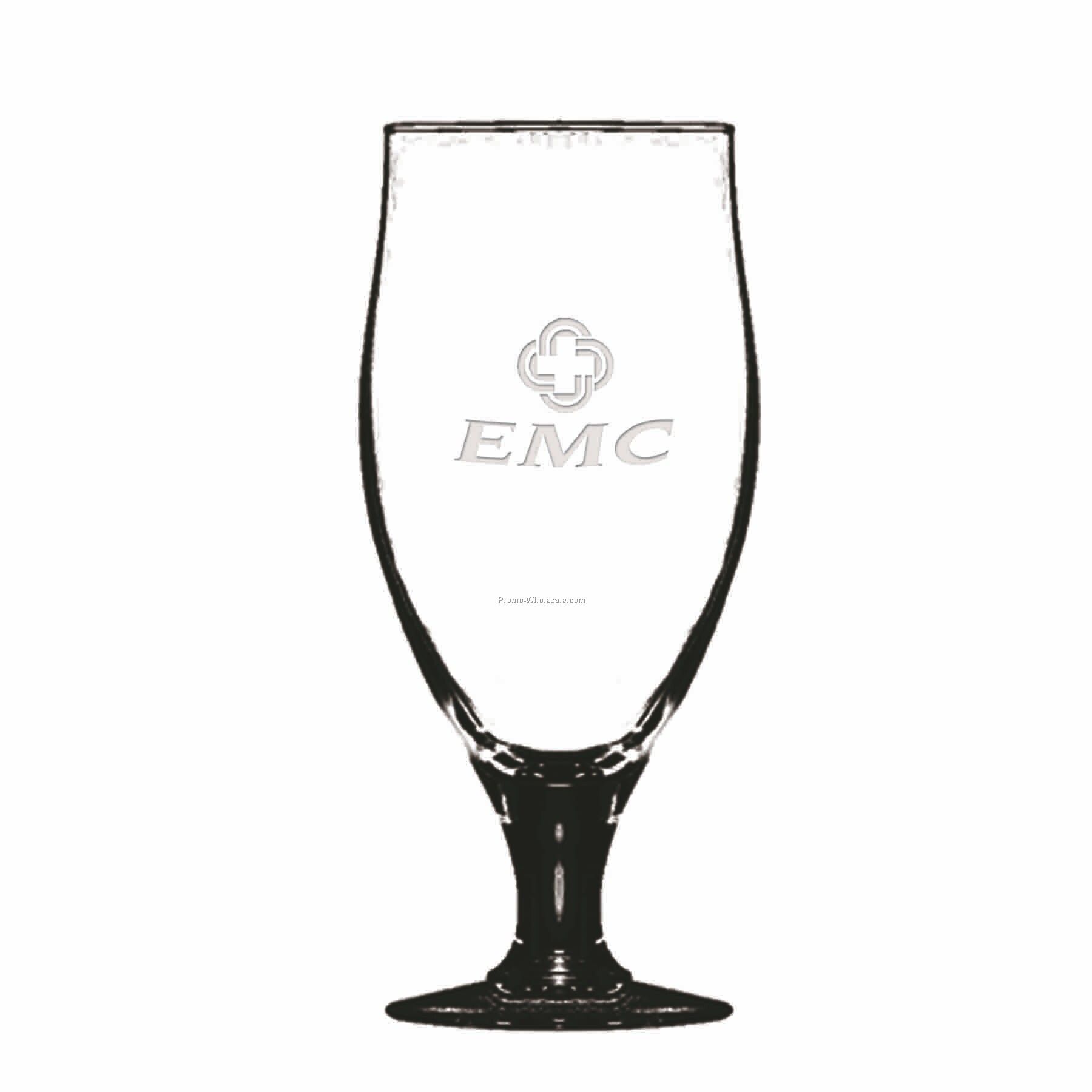 12-3/4 Oz. Crystal Pilsner Beer Glass W/ Round Base (Deep Etch)