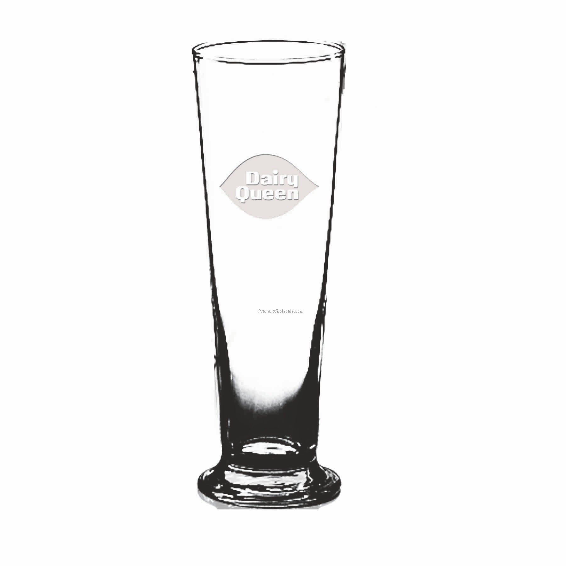 13 Oz. Crystal Pilsner Beer Glass W/ Wide Straight Sides (Deep Etch)