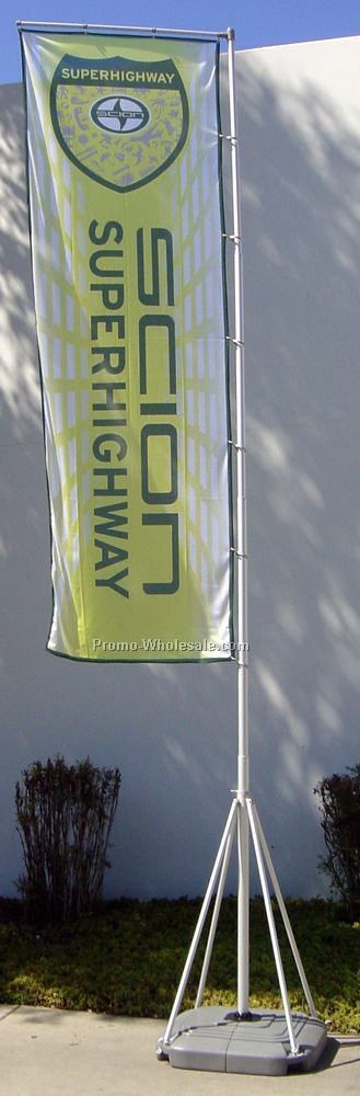 17 Ft Full Digital Single Sided Flagpole Banner System (Complete)