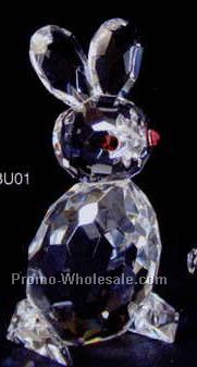 2-3/8" Optic Crystal Bunny Figurine