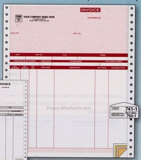 2 Part Continuous Feed Parchment Invoice (Accpac Visionpoint)