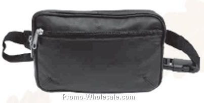 20cmx9-1/2cmx4-1/2cm Dark Brown Cowhide Full Leather Fanny Pack