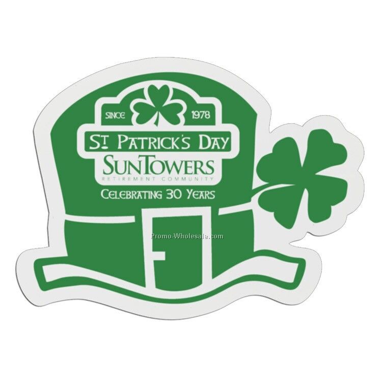 3-1/2" St. Patty Hat Plastic Badge