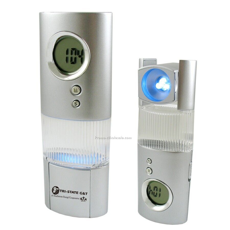 3 LED Flashlight W/Clock