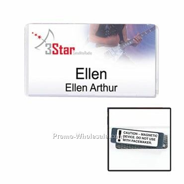 3"x1-1/2" Vinyl Nametag Holder W/ Magnet Attachment