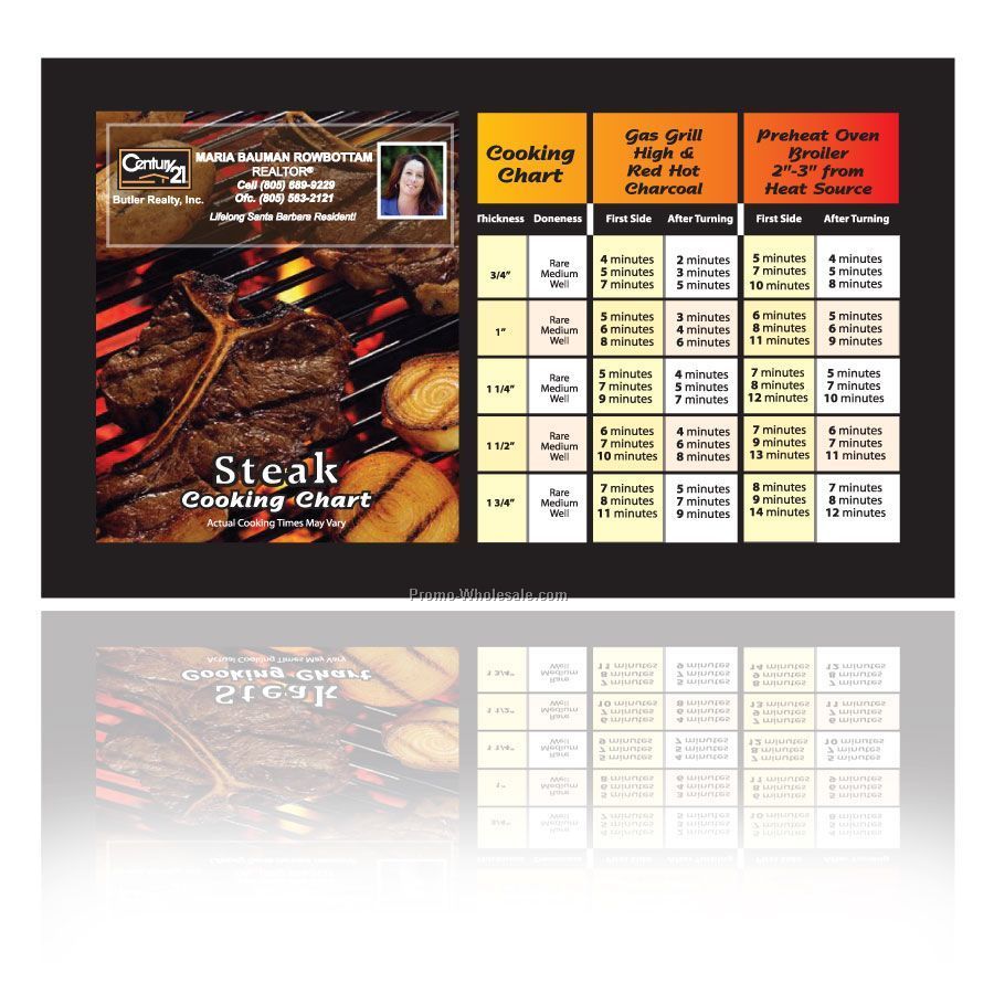 4"x7" Steak Cooking Chart Magnet