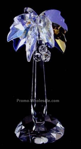 5" Optic Crystal Rainbow Palm Tree Figurine