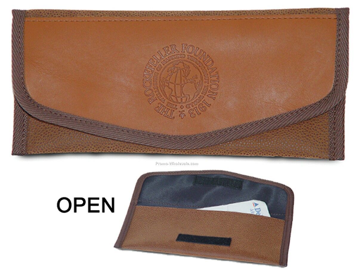 591pl Small Document Holder W/Leather Flap (Pictured)