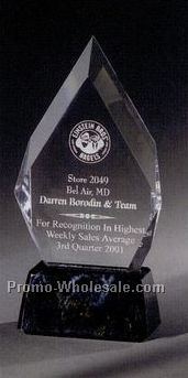 6" Diamond Award On Black Marble Finish Base