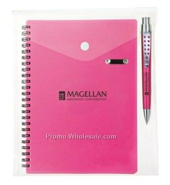 6-1/4"x8-1/2" Calypso Pen Combo In Envelope W/ Double Spiral Notebook