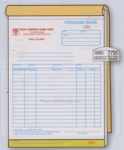 6-3/8"x8-1/2" 2 Part Classic Collection Purchase Order Book W/ Carbons