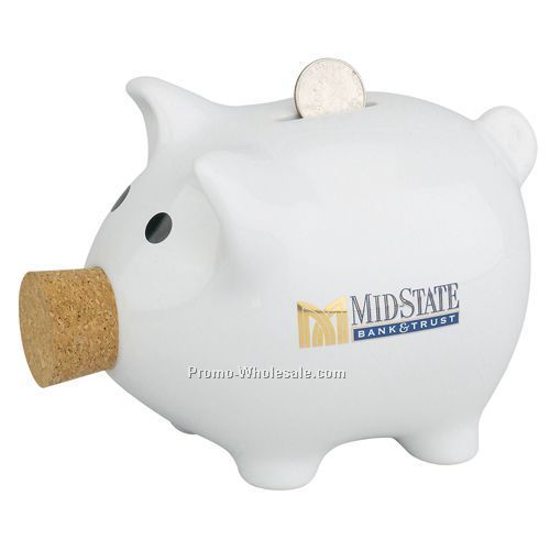 7" Corky Piggy Bank - White Gloss Only