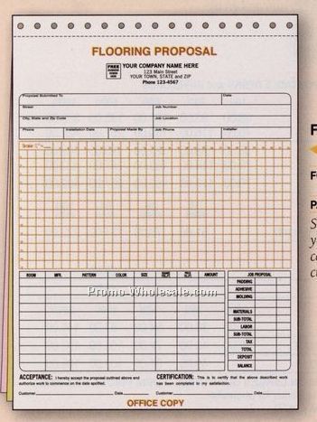 8-1/2"x11" 3 Part Flooring Proposal Form