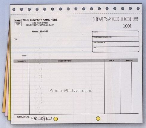 8-1/2"x7" 2 Part Classic Collection Invoice W/ Out Lines