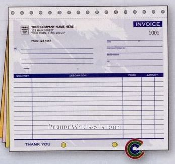 8-1/2"x7" 2 Part Color Collection Invoice W/ Lines