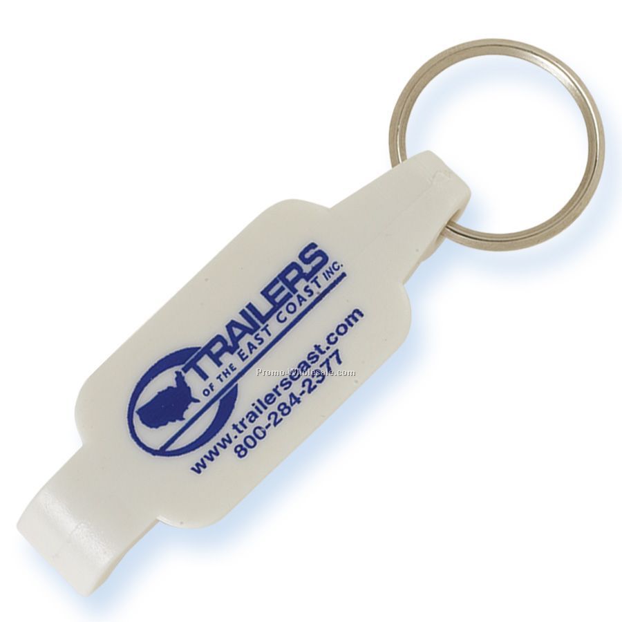 Bottle Opener Key Ring - White