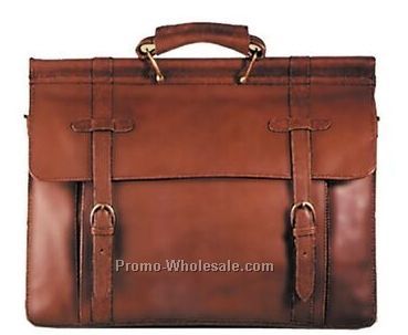 Brown Hand Stained Calf Leather Workbag