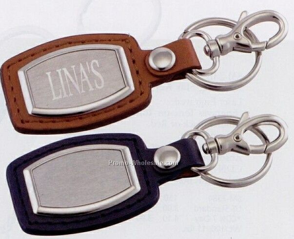 Brushed Plate Keychain With Clip