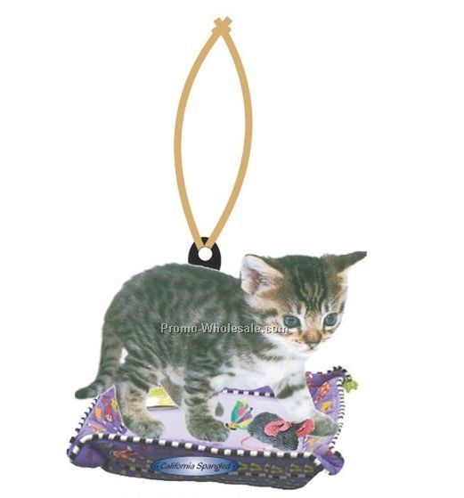 California Spangled Cat Executive Line Ornament W/ Mirrored Back(8 Sq. In.)