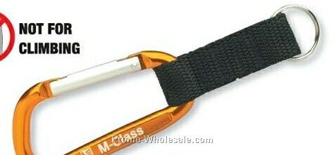 Carabiner Keytag W/ Black Nylon Strap