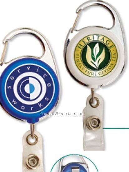 Carabiner Style Retractable Badge Reel W/40" Tape Measure Cord (3 Day Rush)