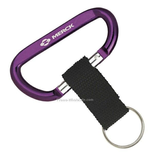 Carabiner With Strap - Purple