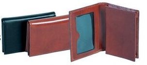 Croco Brown Calf Leather Magnetic Card Case