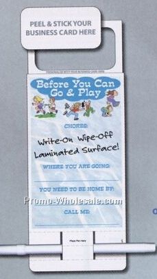 Custom Skinny Mini Laminated Memo Board / Wet-erase Pen