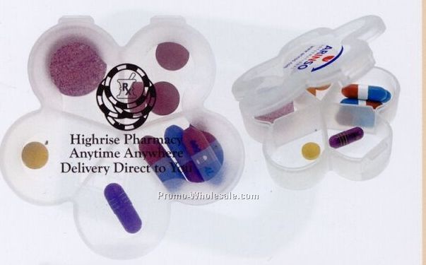 Daisy Plastic Pill Case W/ 5 Compartments (24 Hours)