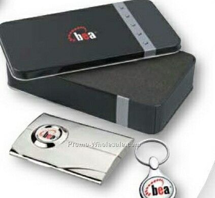 Ensemble Business Card Case W/ Keyring Gift Set