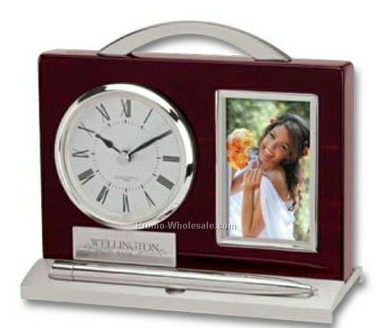 Essentials, Quercia II Photo Frame/ Desk Clock 6"x5-1/4"