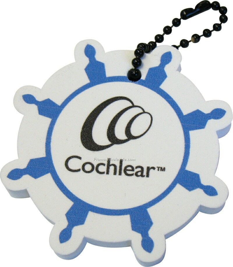 Foam Floating Key Tag - Ships Wheel